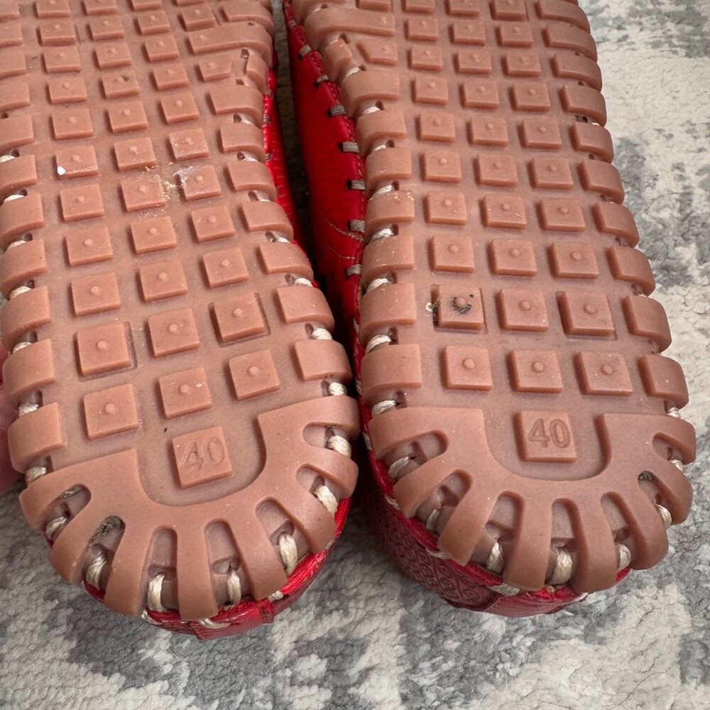 Volks Walkers Red Perforated Leather Running Shoes - Picture 8 of 8